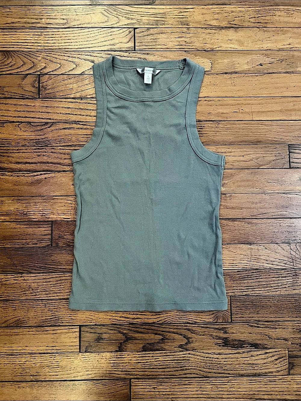 Banana Republic Ribbed Crew Neck Tank Green Small Like New